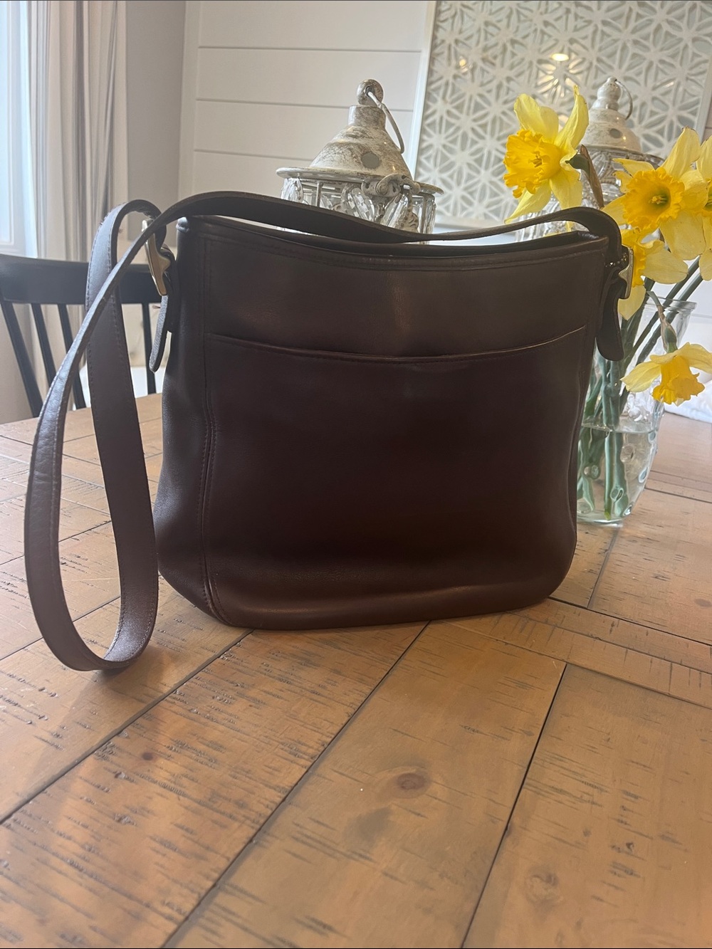 Coach Dark Brown Leather Shoulder Bag